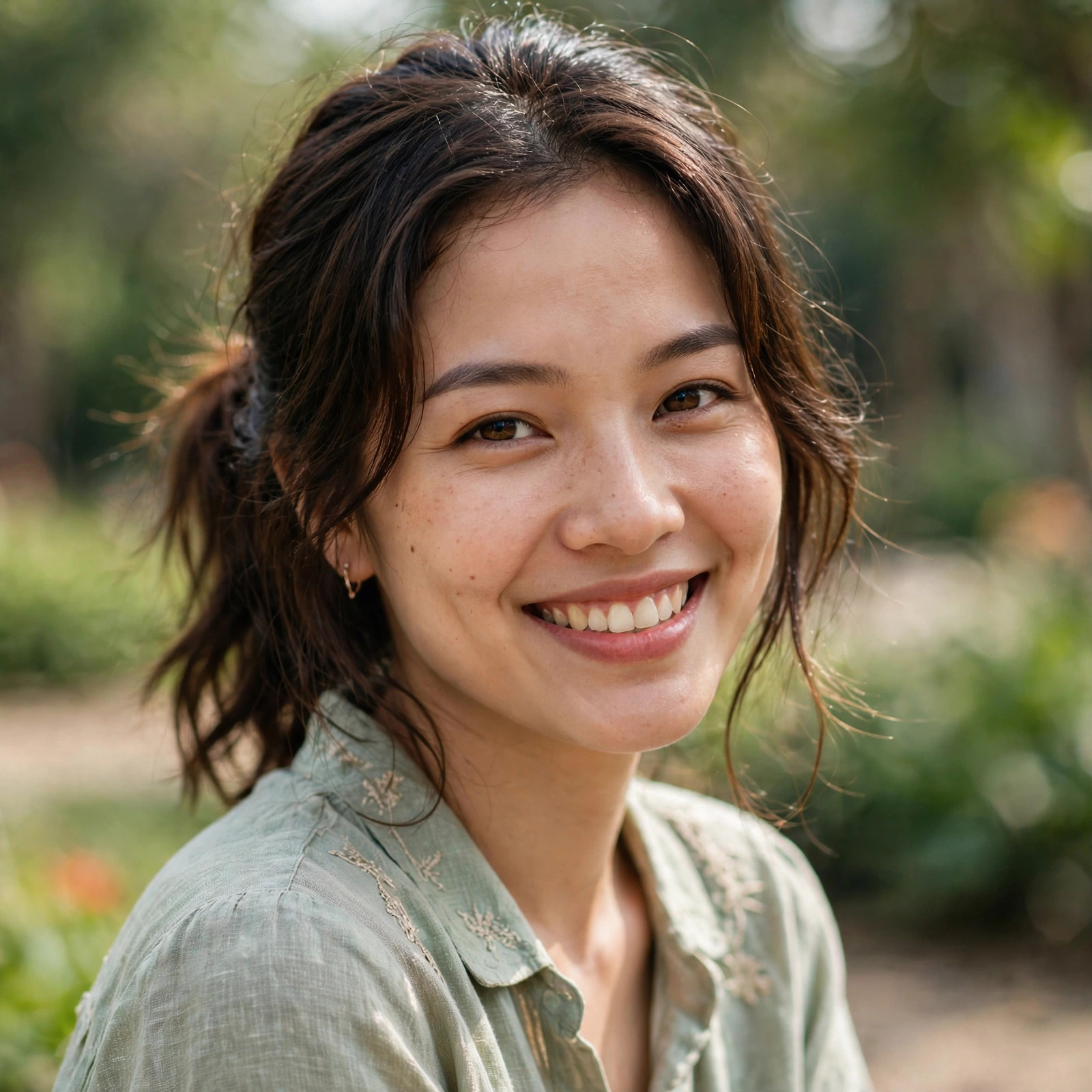 Cô gái Việt cười tươi